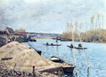 Seine near Port Marly, with the pile of sand