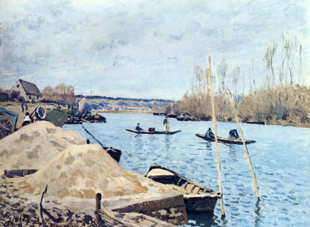 Seine cerca de Port Marly, con el montón de arena