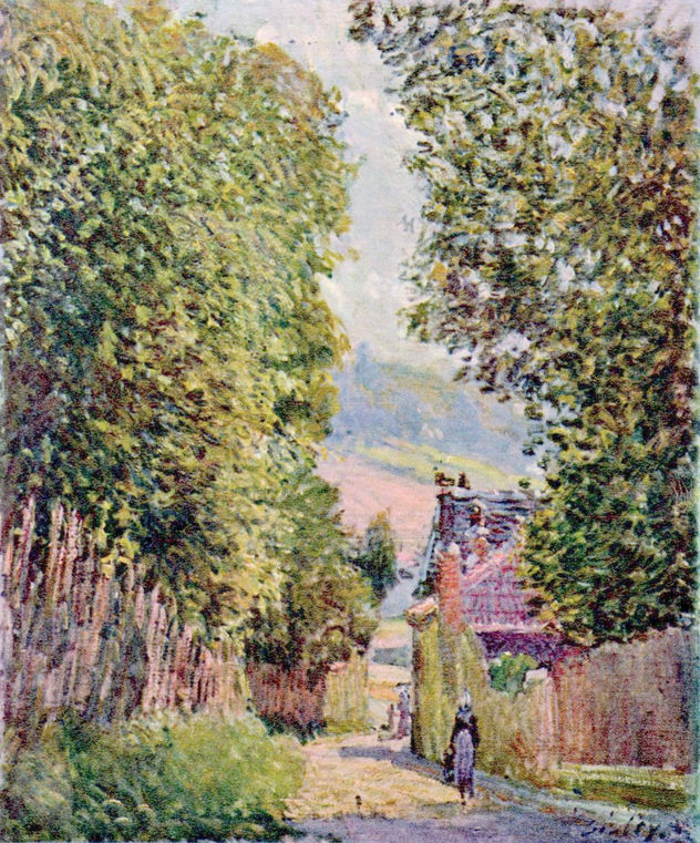 Calle en Louveciennes en la nieve