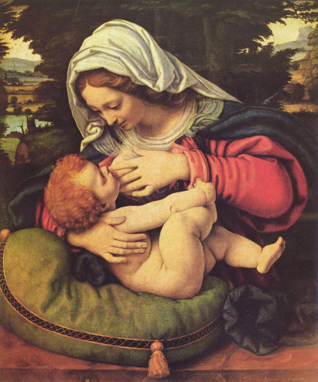 Madonna con el cojín verde (Maria lactans) 