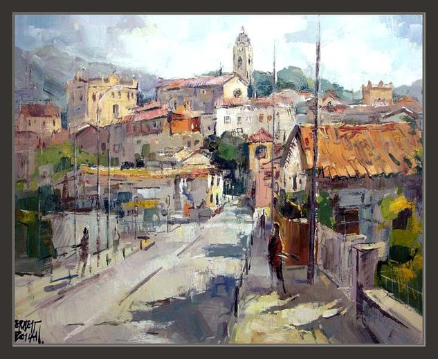 CABRILS,PUEBLO DE LA COSTA DEL MARESME Oil Canvas Landscaping