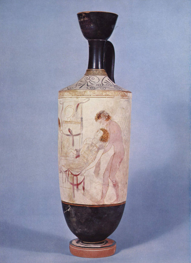 Hypnos and Thanatos Lay a Dead Man to Rest (Lekythos D 56)