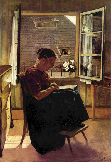 The Artist's Mother in the Small Room 