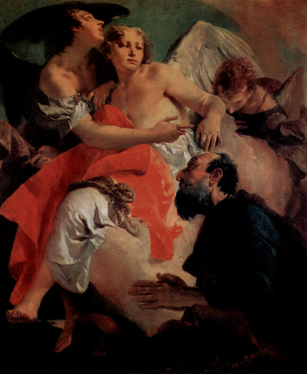 Abraham y los ángeles, pendant de "Hagar e Ismael"