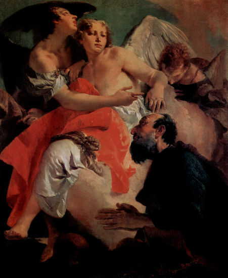 Abraham y los ángeles, pendant de "Hagar e Ismael" 