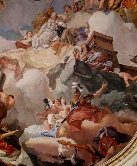 Frescos en el palacio real de Madrid, escena 