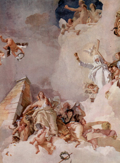 Frescos en el palacio real de Madrid, escena 