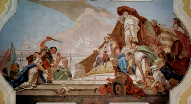 Frescos de escenas bíblicas en el palacio del obispo de Undine, escena. 