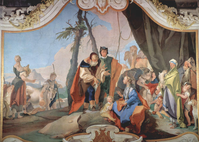 Frescos de escenas bíblicas en el palacio del obispo de Undine, escena.