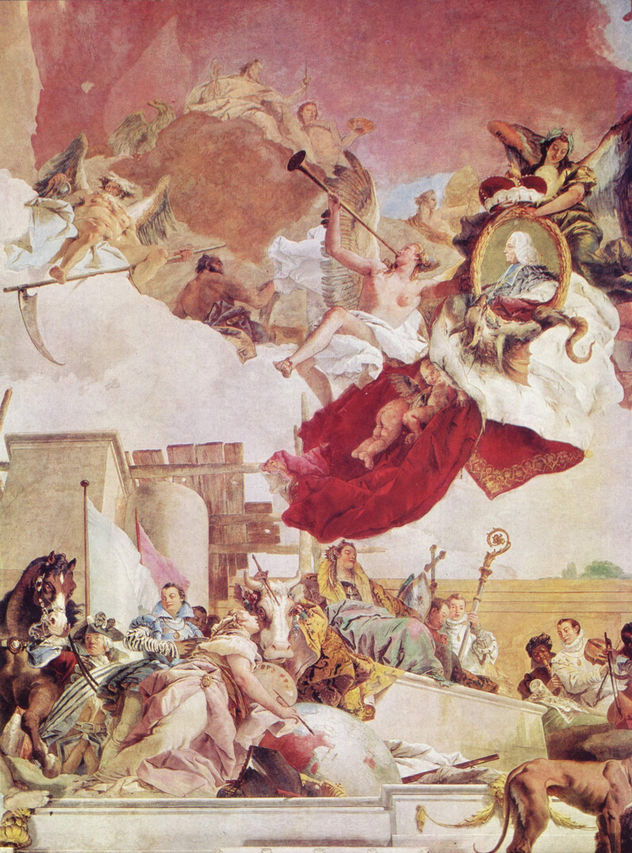Frescos in the Emperor's Room of the Würzburg Palace, ceiling fresco, scene