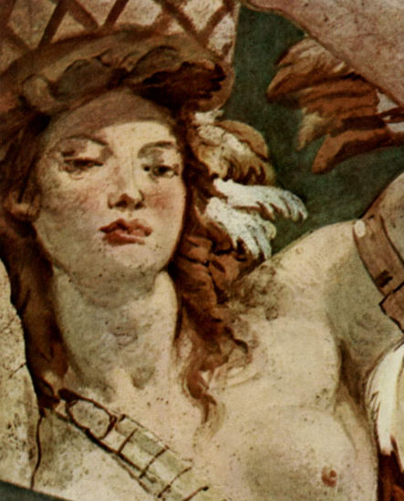 Frescos del vestíbulo de la Residencia de Würzburg, escenas de la apoteosis del príncipe obispo, detalle 