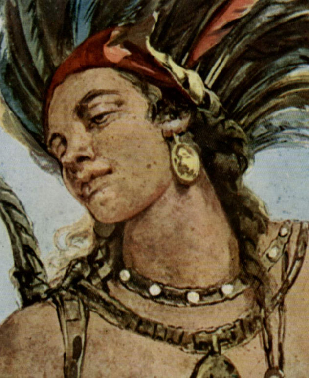 Frescos del vestíbulo de la Residencia de Würzburg, escenas de la apoteosis del príncipe obispo, detalle