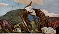 Frescos del vestíbulo de la Residencia de Würzburg, escenas de la apoteosis del príncipe obispo, detalle
