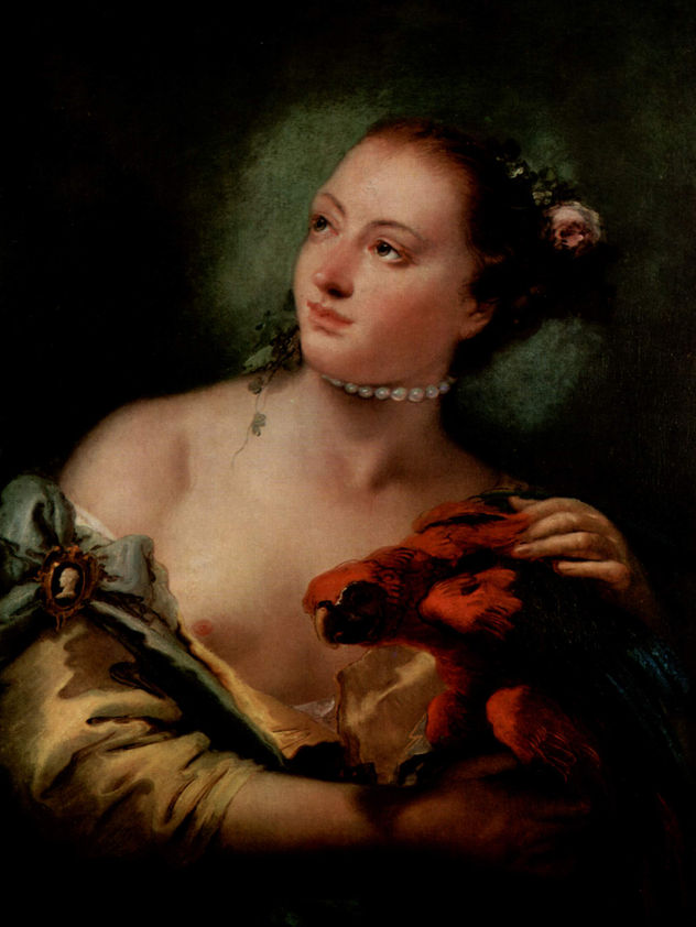 Young Woman with Parrot