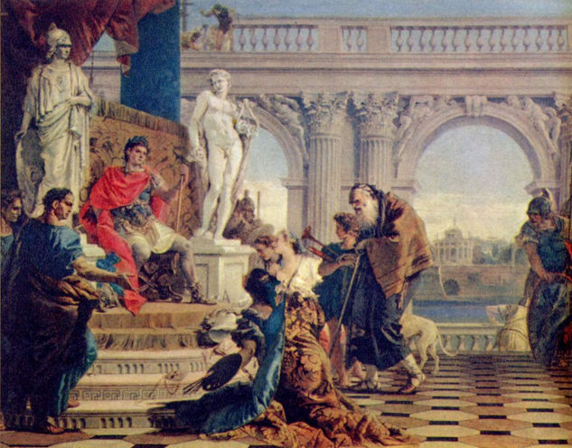 Mäzenas presents the arts to Augustus 