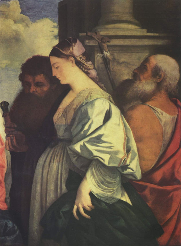María con el Niño y cuatro Santos (Sacra Conversazione), detalle