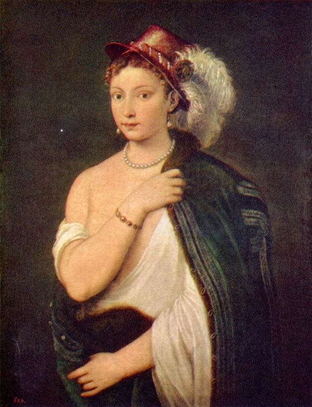 Retrato de una joven con sombrero de plumas