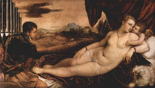 Venus with Organist, Love and Dog