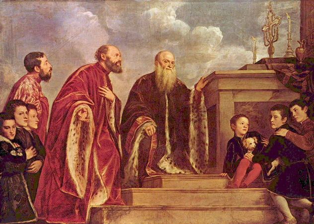 Exvoto de la familia Vendramin, escena