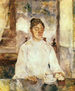 La madre del artista, la condesa Adèle de Toulouse-Lautrec, en el desayuno.