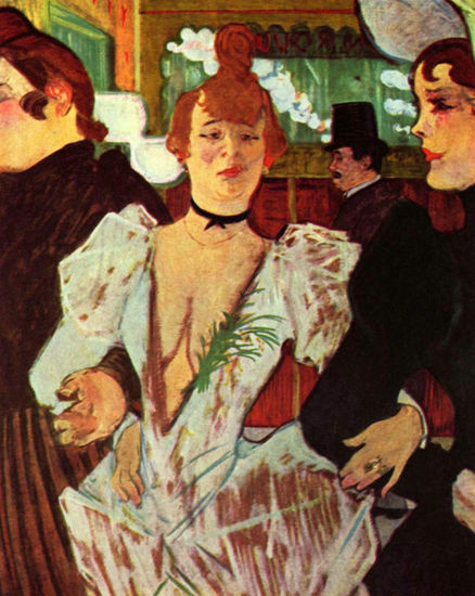 La Goule entra con dos mujeres en el »Moulin Rouge« 