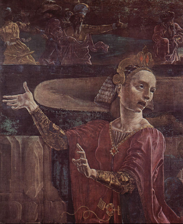 Cuatro alas de órgano de la catedral de Ferranes, con San Jorge y el dragón y una Anunciación, escena.