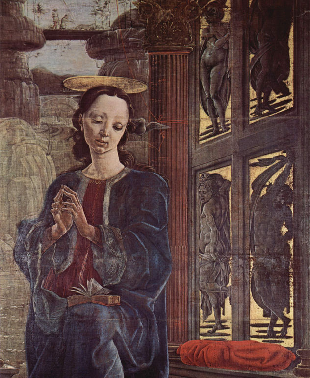 Cuatro alas de órgano de la catedral de Ferranes, con San Jorge y el dragón y una Anunciación, escena.
