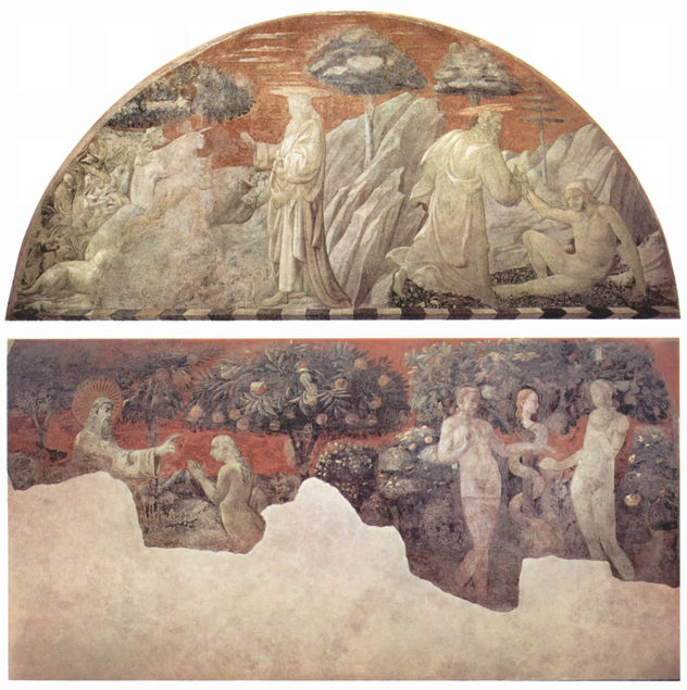 Old Testament Fresco Cycle of Genesis in the Cloister of Santa Maria Novella in Florence, Scene in Lunette