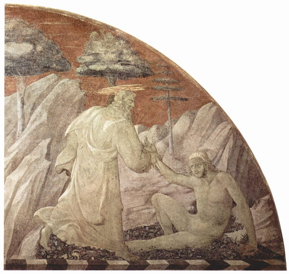 Old Testament Fresco Cycle of Genesis in the Cloister of Santa Maria Novella in Florence, Scene in Lunette 