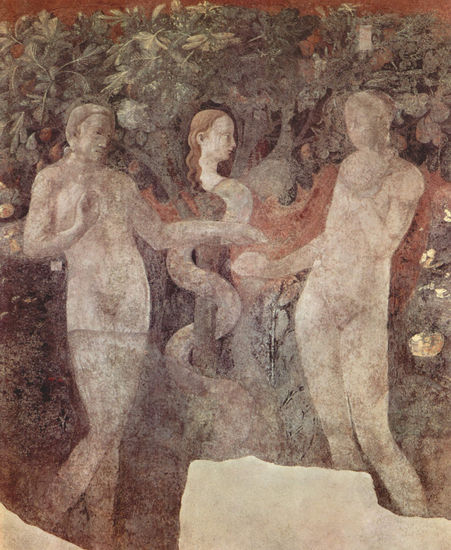 Cycle of frescoes of the Old Testament on Genesis in the cloister of Santa Maria Novella in Florence, scene of the wall field. 