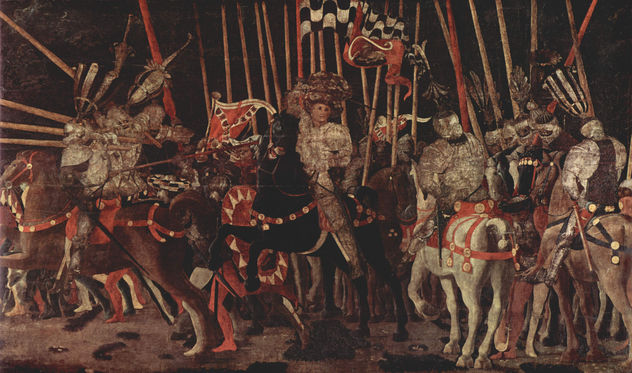 Tres pinturas sobre la batalla de Romano para el Palacio Medici en Florencia, escena