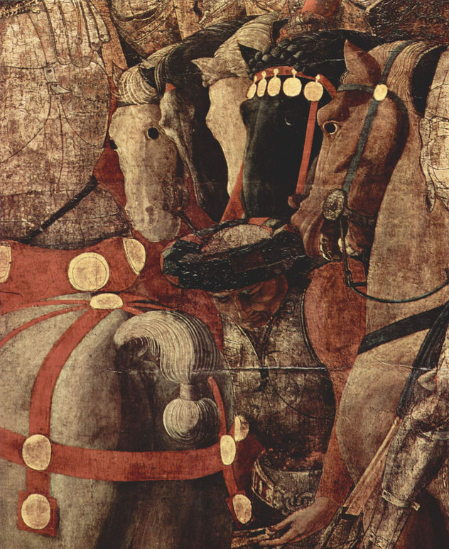 Tres pinturas sobre la batalla de Romano para el Palacio Medici en Florencia, escena
