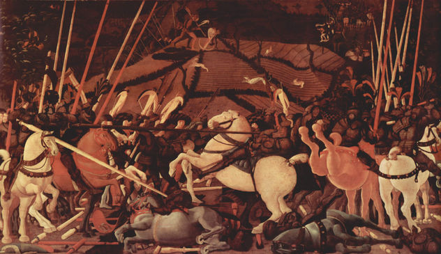 Tres pinturas sobre la batalla de Romano para el Palacio Medici en Florencia, escena