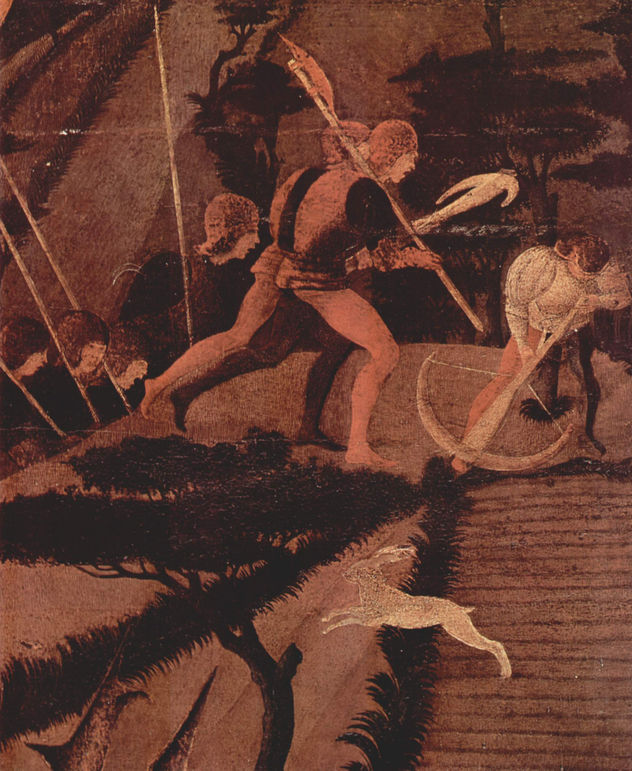 Tres pinturas sobre la batalla de Romano para el Palacio Medici en Florencia, escena