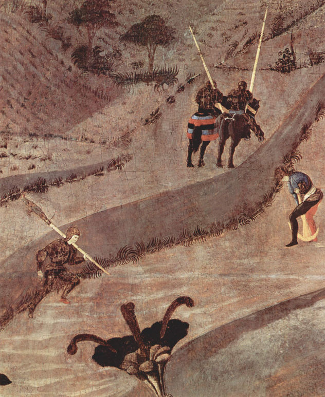 Tres pinturas sobre la batalla de Romano para el Palacio Medici en Florencia, escena