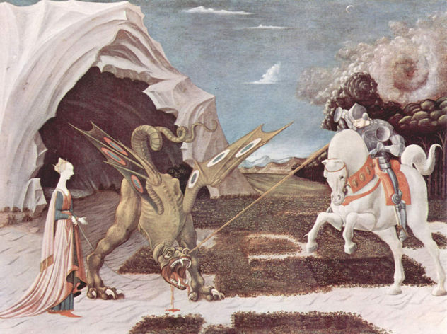 Hl. Georg en la lucha con el dragón