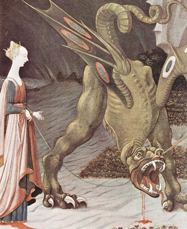 Hl. Georg en la lucha con el dragón, detalle