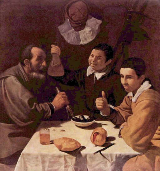 Tres hombres en la mesa 