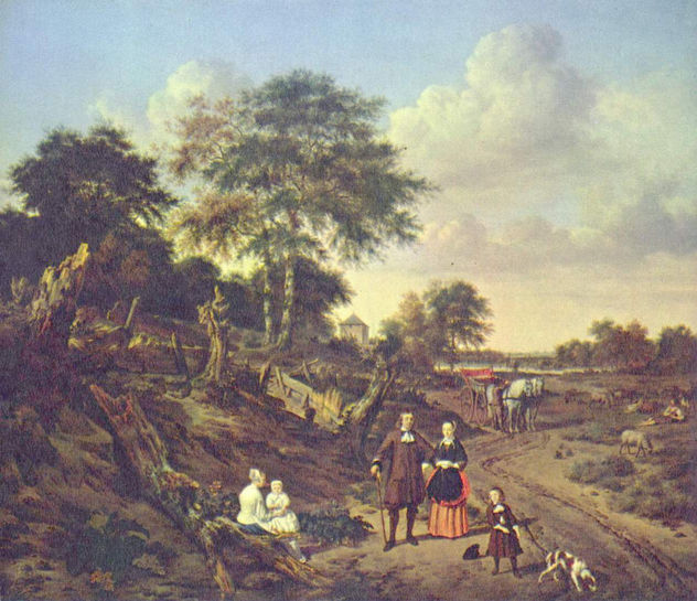 Paisaje con grupo familiar