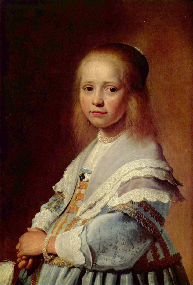 Woman in Blue Dress, Detail