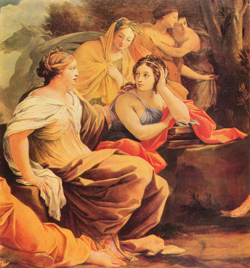 Apollo y las Musas, Detalle 