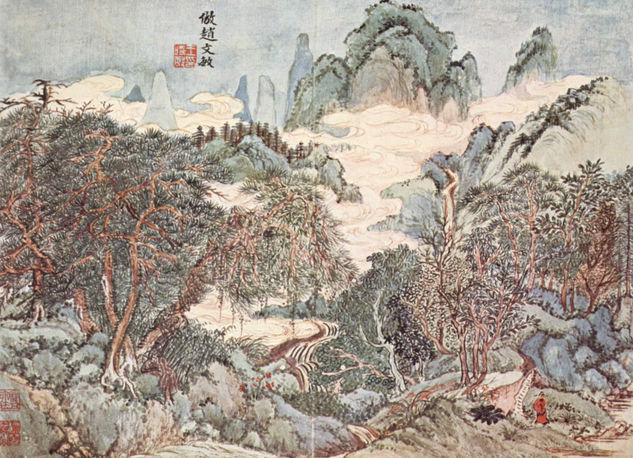 Landscape in the style of Chao Meng-fu 