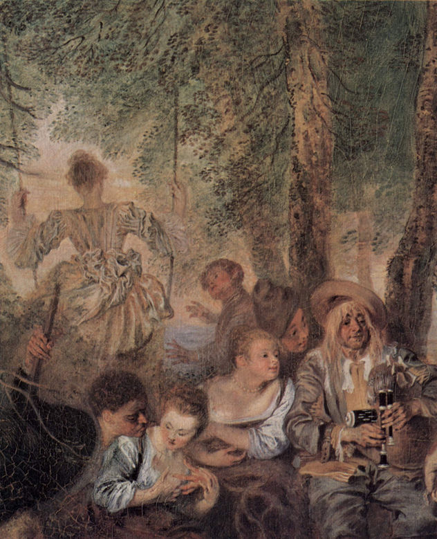 Die Schäfer (Fêtes galantes), Detalle