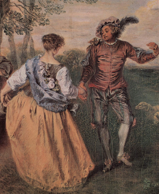 Die Schäfer (Fêtes galantes), Detalle