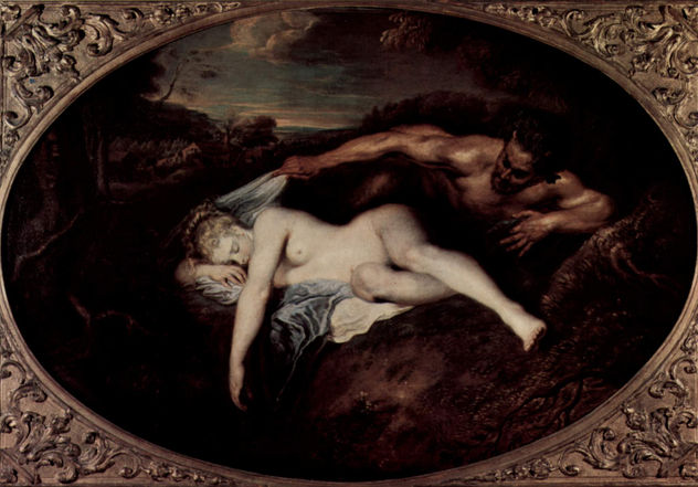 Júpiter y Antíope (Sátiro y ninfa durmiente), Oval