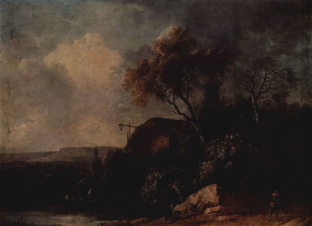 Landscape with Cabin by the River 