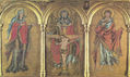 Altarpiece of the Wiesenkirche in Soest, Throne of Grace with Mary and John, general view, scene from the left.