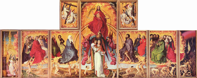 Altar del Juicio Final en Beaune, vista general, altar abierto