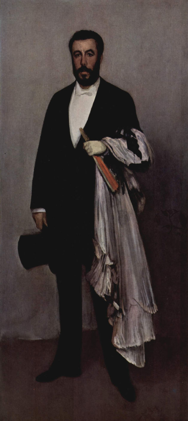 Arrangement in light pink and black, portrait of Théodore Duret
