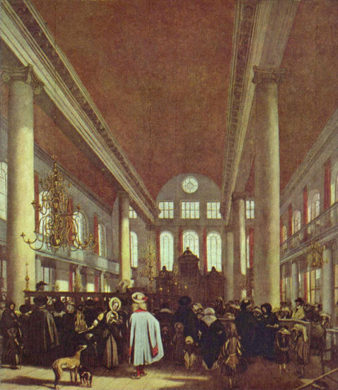 Interior of the Portuguese Synagogue in Amsterdam 